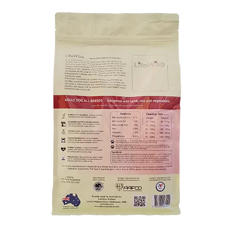 LifeWise Pet Food - Adult Dog - Kangaroo with lamb, rice and vegetables
