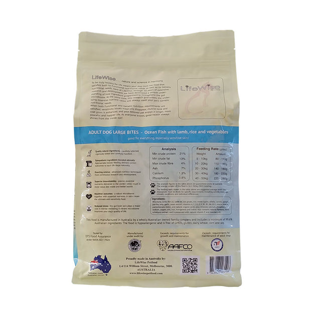 LifeWise Pet Food - Adult Dog - Ocean Fish  Large Bites 2.5kg